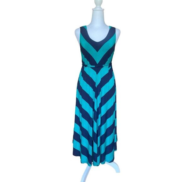 Isabel Maternity By Ingrid and Isabel High Low Striped Midi Dress Size Medium - Picture 1 of 8